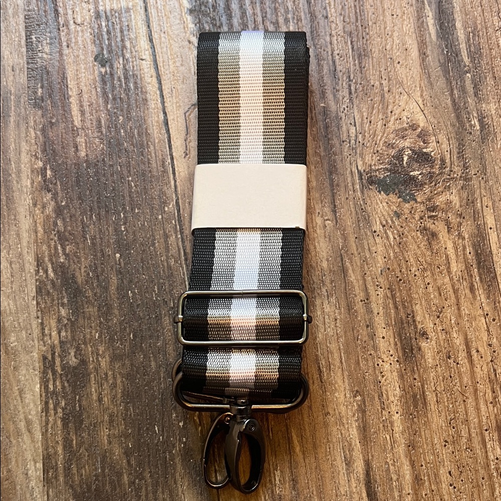 Striped Black and White Adjustable Bag Strap